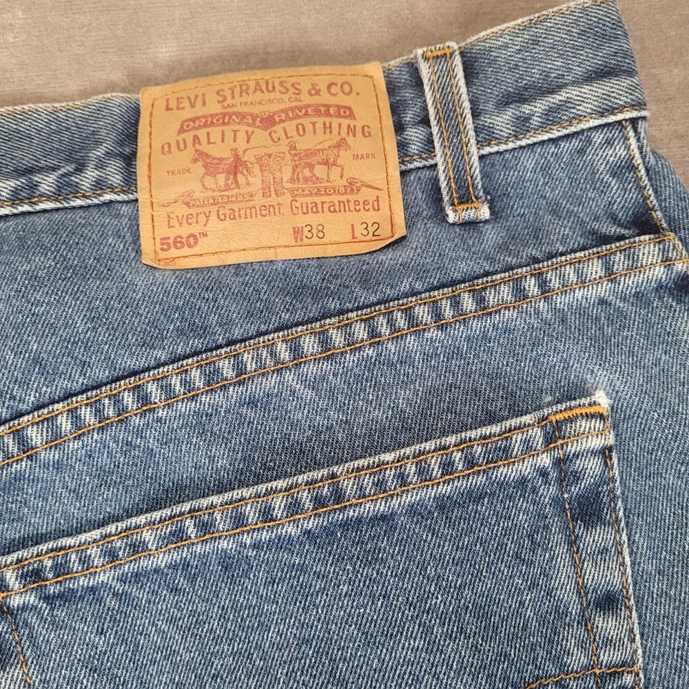 Levis‎ 560 Loose Fit Tapered Leg Jeans Mens 38x32 Blue Denim Vintage 90s